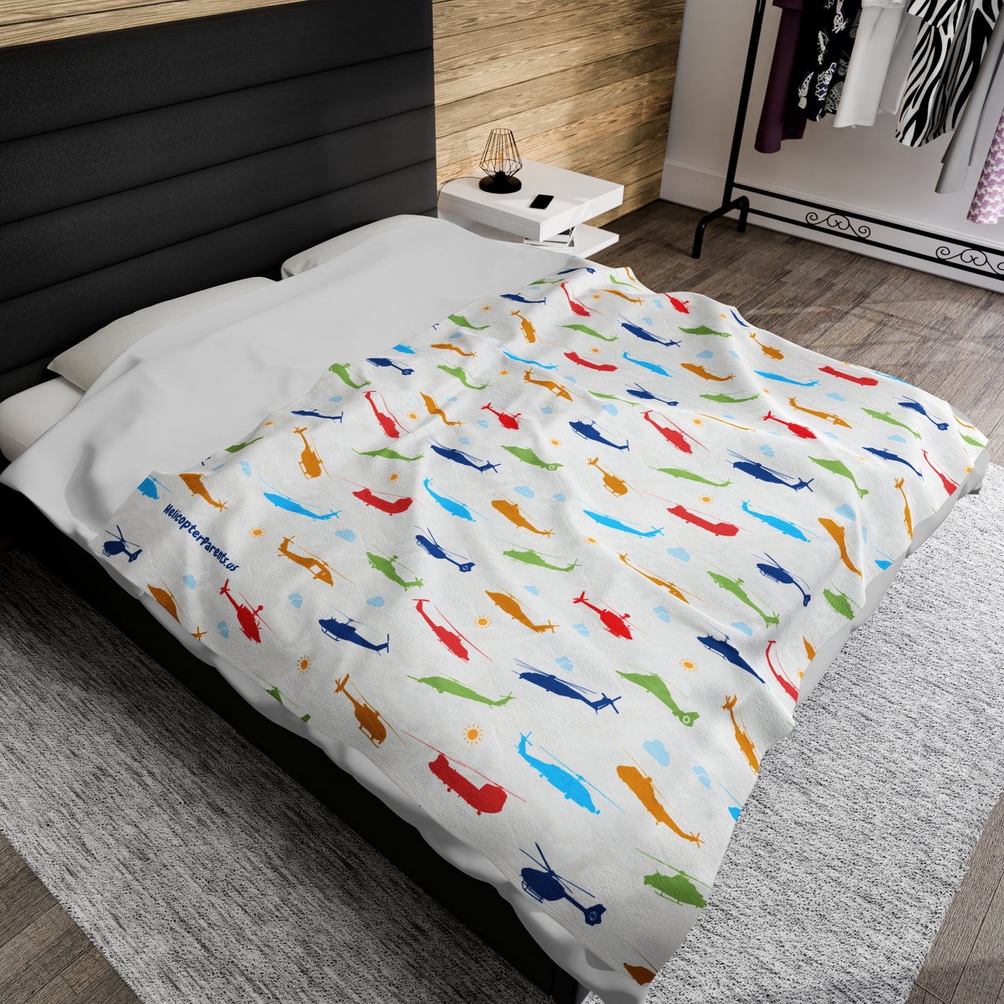 Rotor Head Large Plush Blanket – Multi Colored