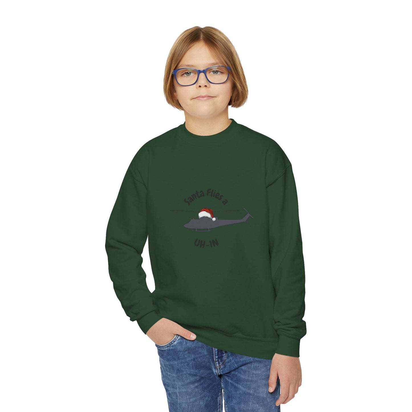 Big Kid Santa Flies an UH-1N Sweatshirt