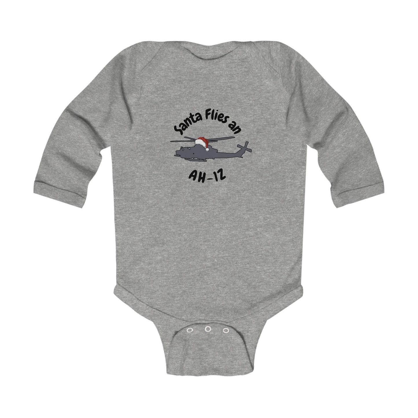 Baby Santa Flies an AH-1Z Long Sleeve Bodysuit