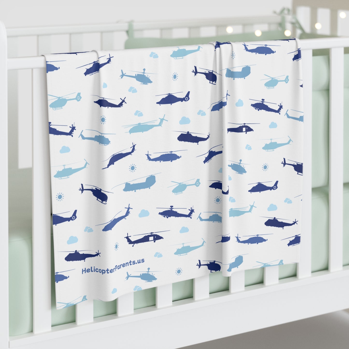 Little Rotor Head Baby Swaddle in Blue