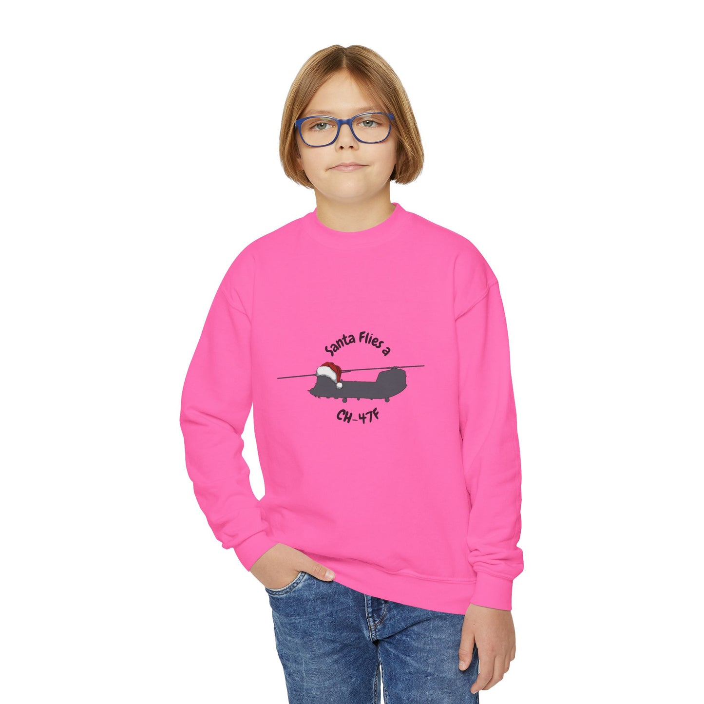 Big Kid Santa Flies a CH-47F Sweatshirt