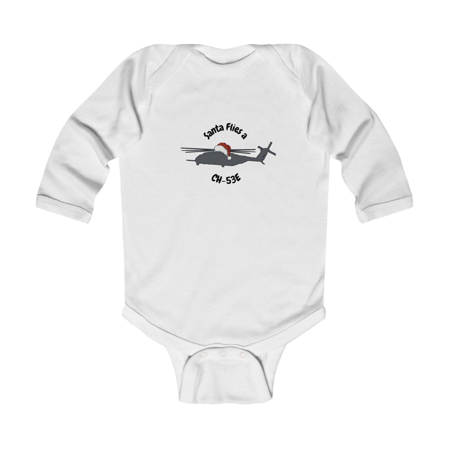 Baby Santa Flies a CH-53E Long Sleeve Bodysuit