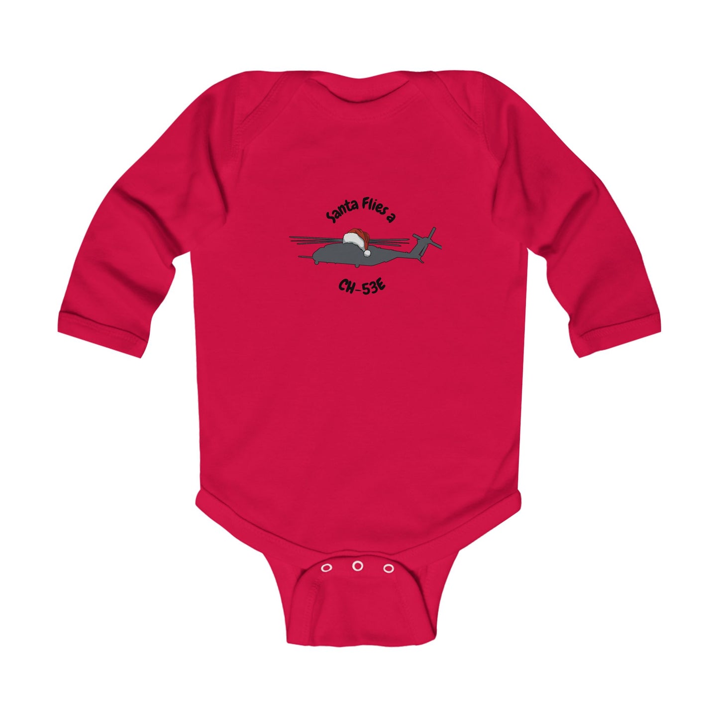 Baby Santa Flies a CH-53E Long Sleeve Bodysuit