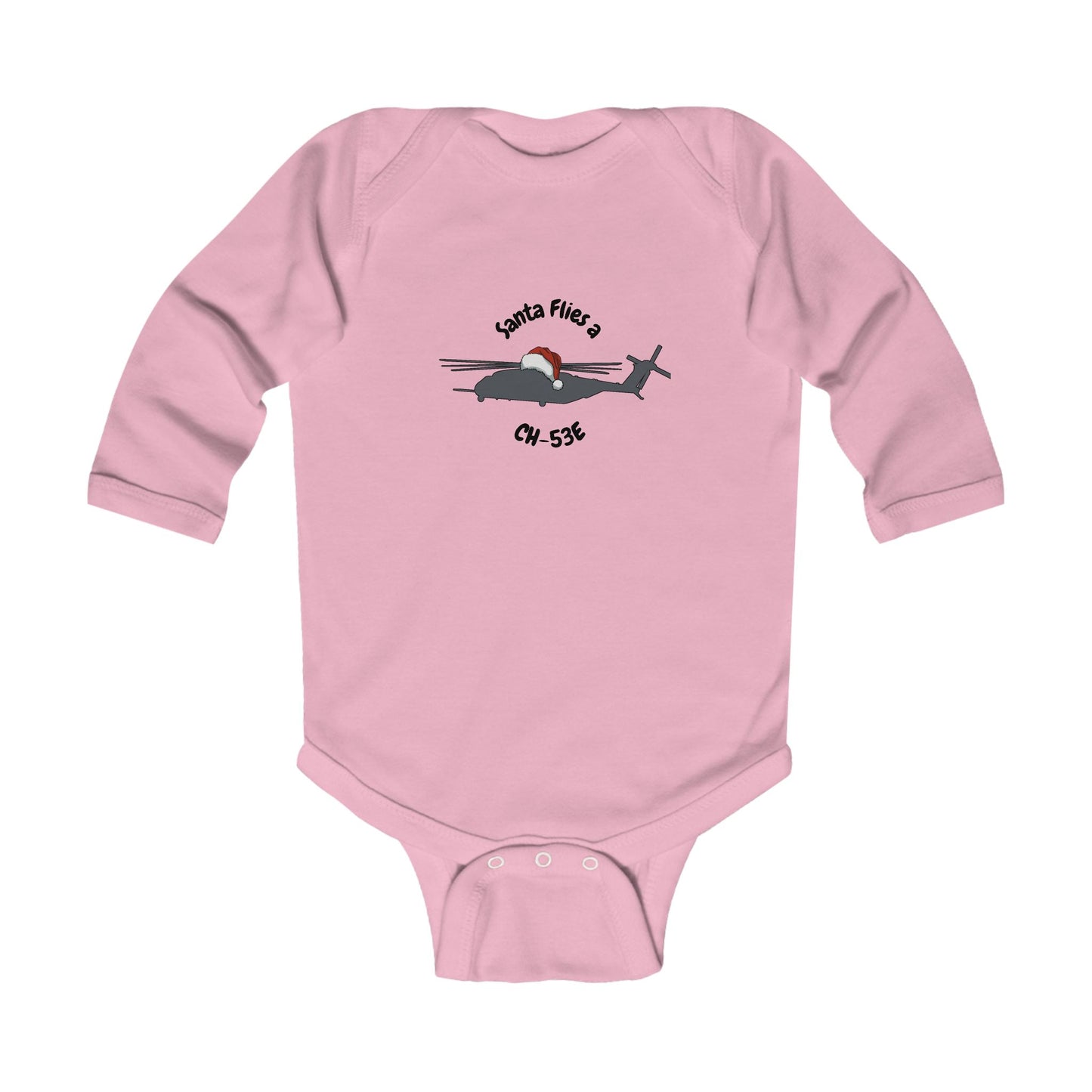 Baby Santa Flies a CH-53E Long Sleeve Bodysuit