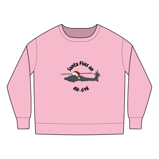 Toddler Santa Flies an AH-64E Sweatshirt