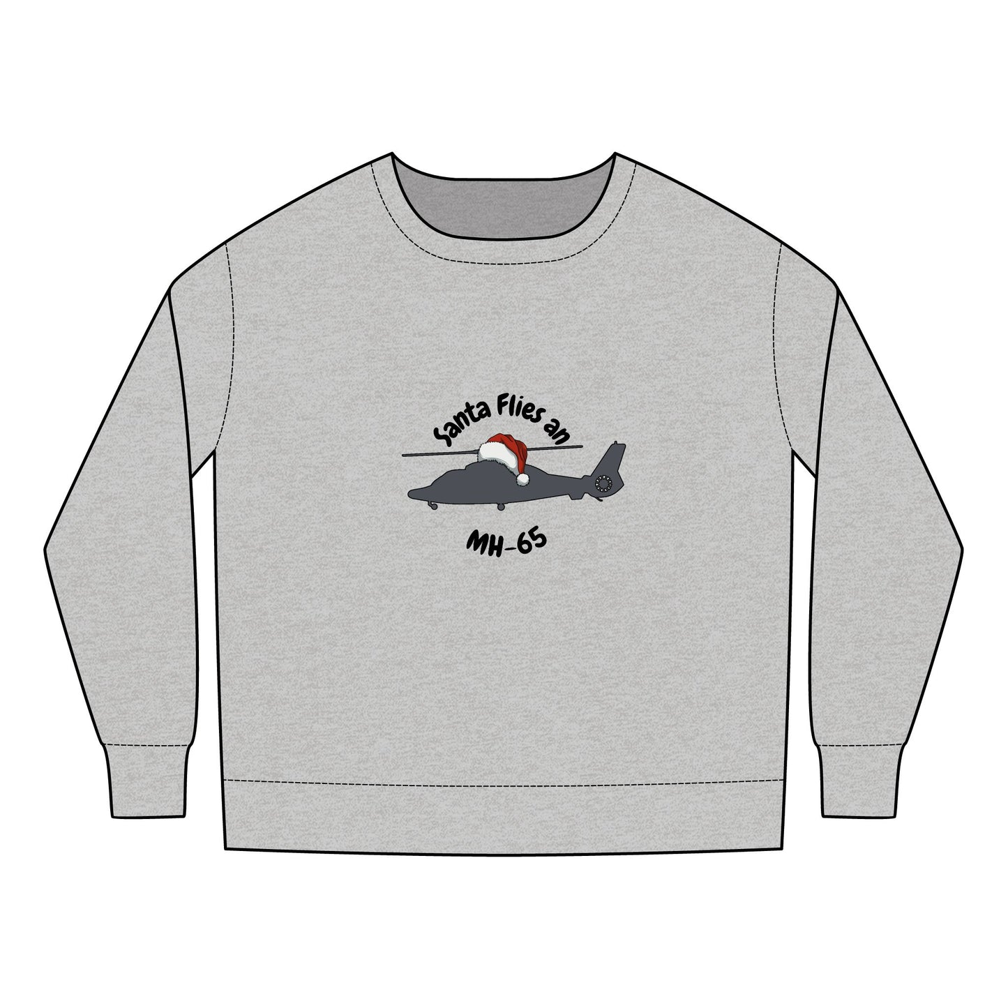 Toddler Santa Flies an MH-65 Sweatshirt