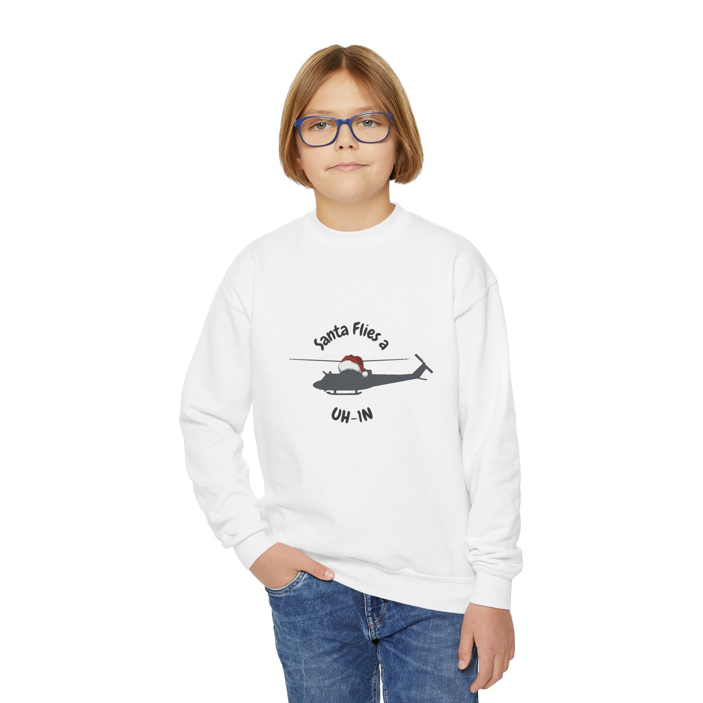 Big Kid Santa Flies an UH-1N Sweatshirt