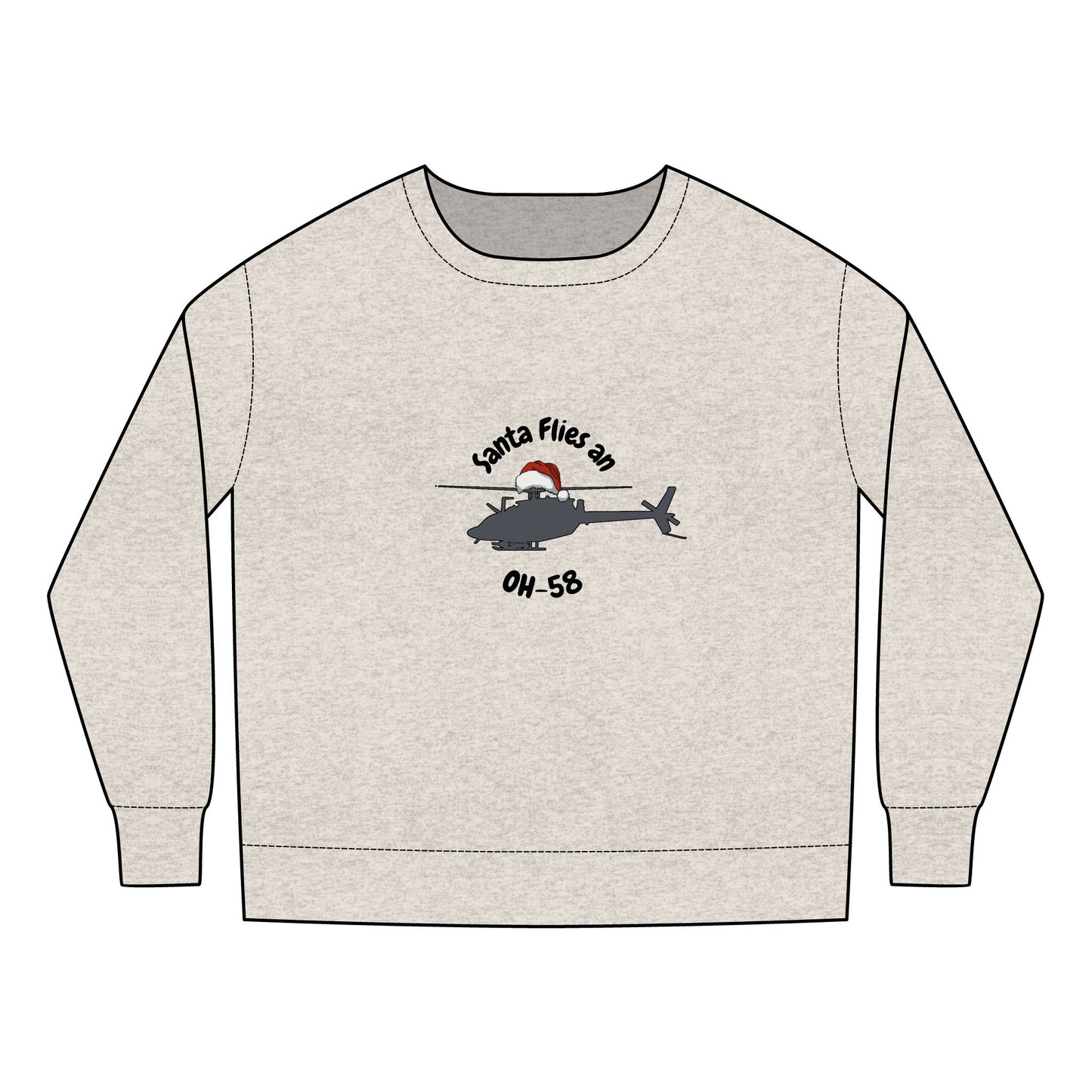 Toddler Santa Flies an OH-58 Sweatshirt