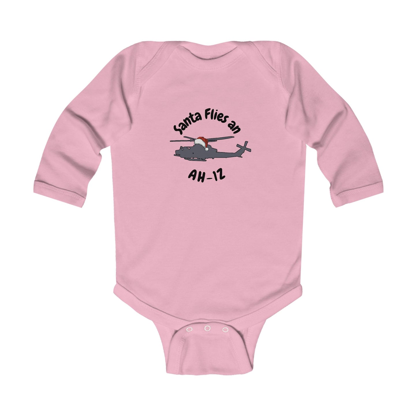 Baby Santa Flies an AH-1Z Long Sleeve Bodysuit