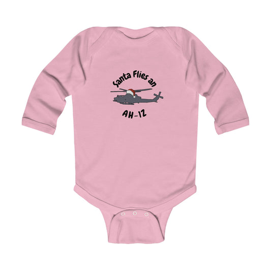 Baby Santa Flies an AH-1Z Long Sleeve Bodysuit