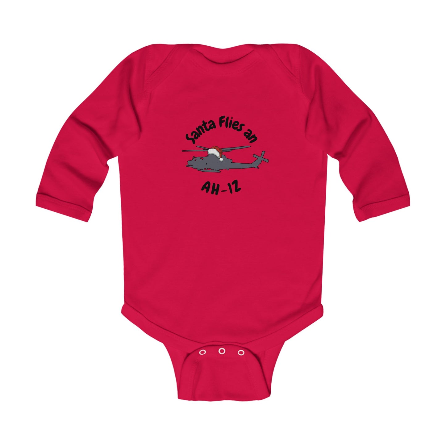 Baby Santa Flies an AH-1Z Long Sleeve Bodysuit