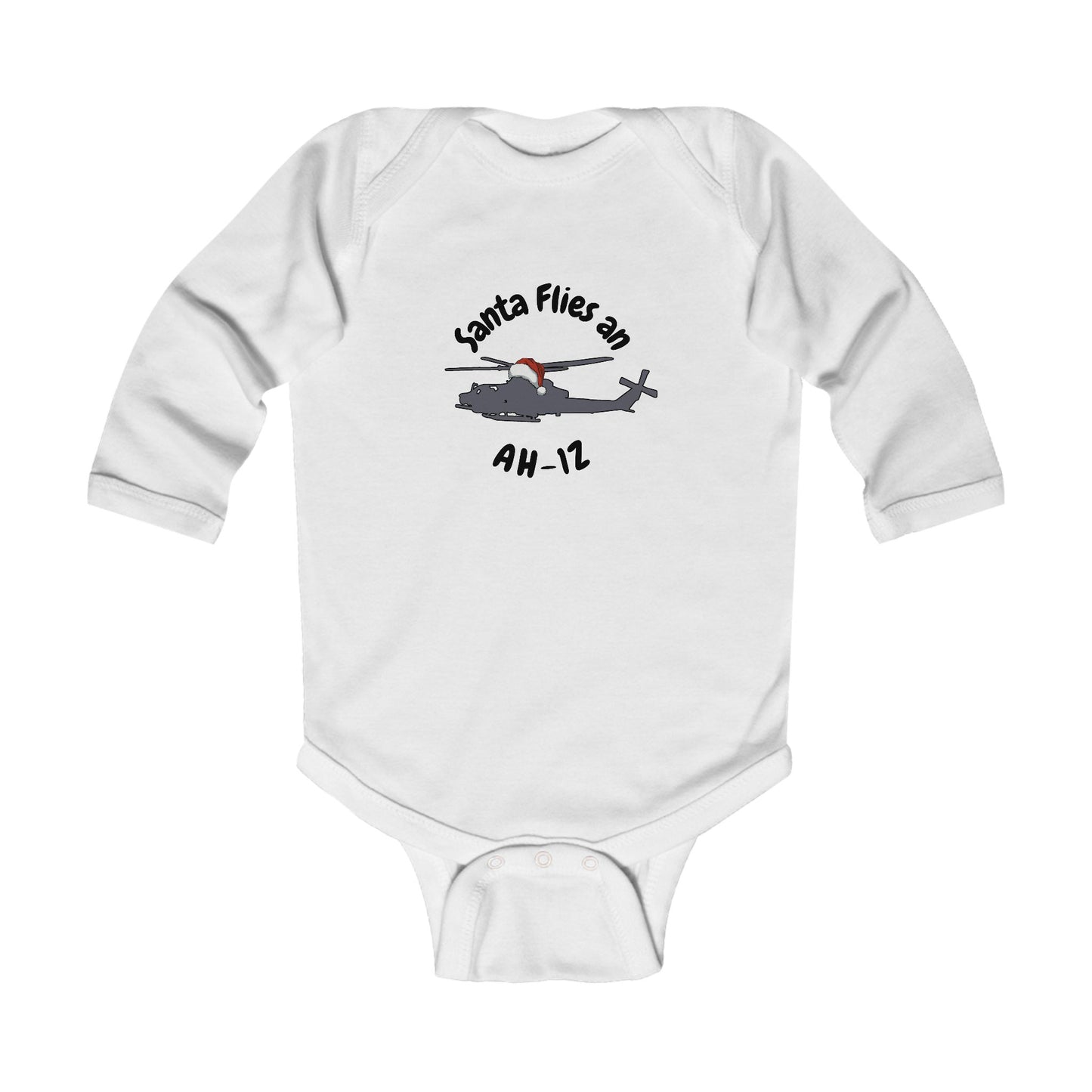 Baby Santa Flies an AH-1Z Long Sleeve Bodysuit