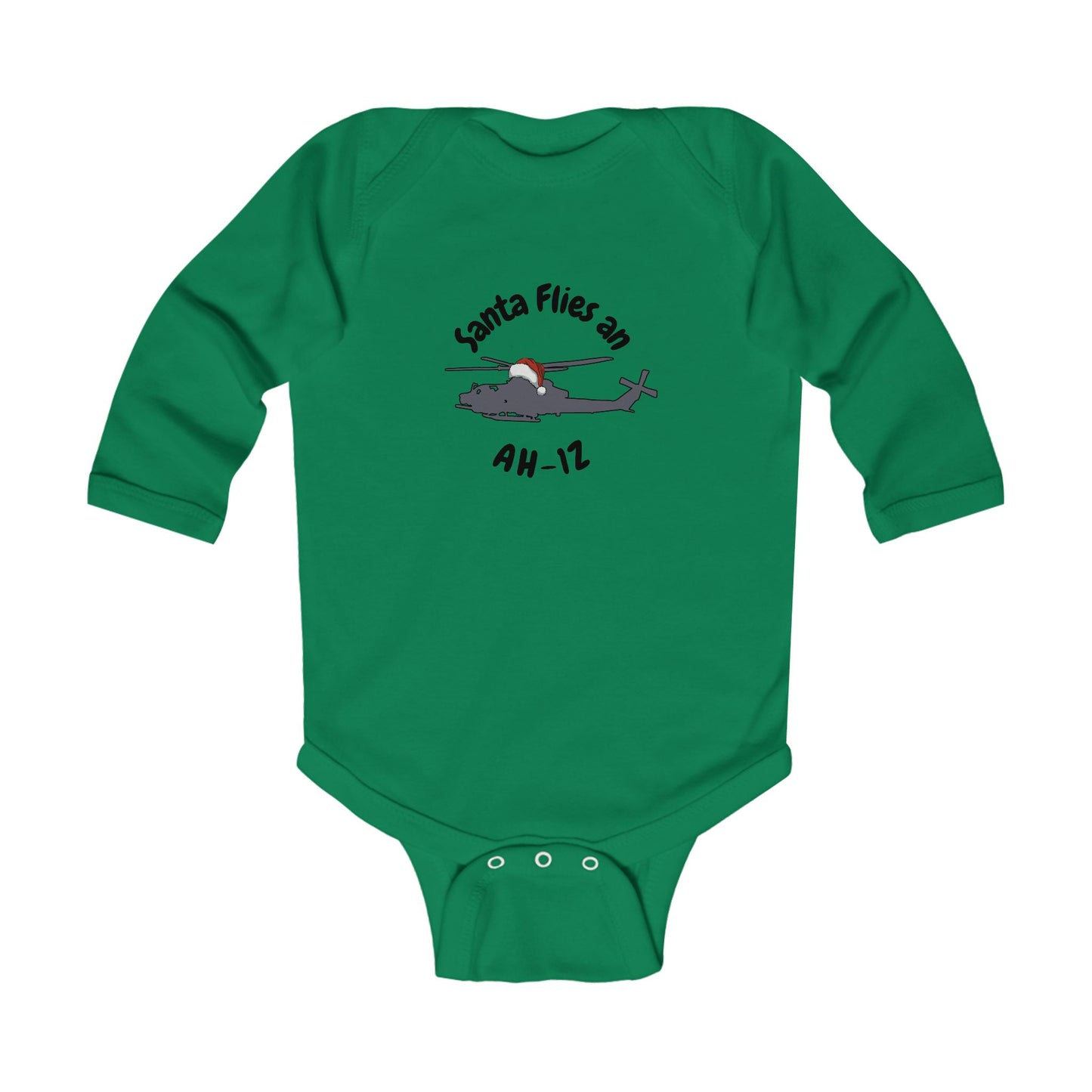 Baby Santa Flies an AH-1Z Long Sleeve Bodysuit