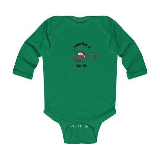 Baby Santa Flies an UH-72 Long Sleeve Bodysuit