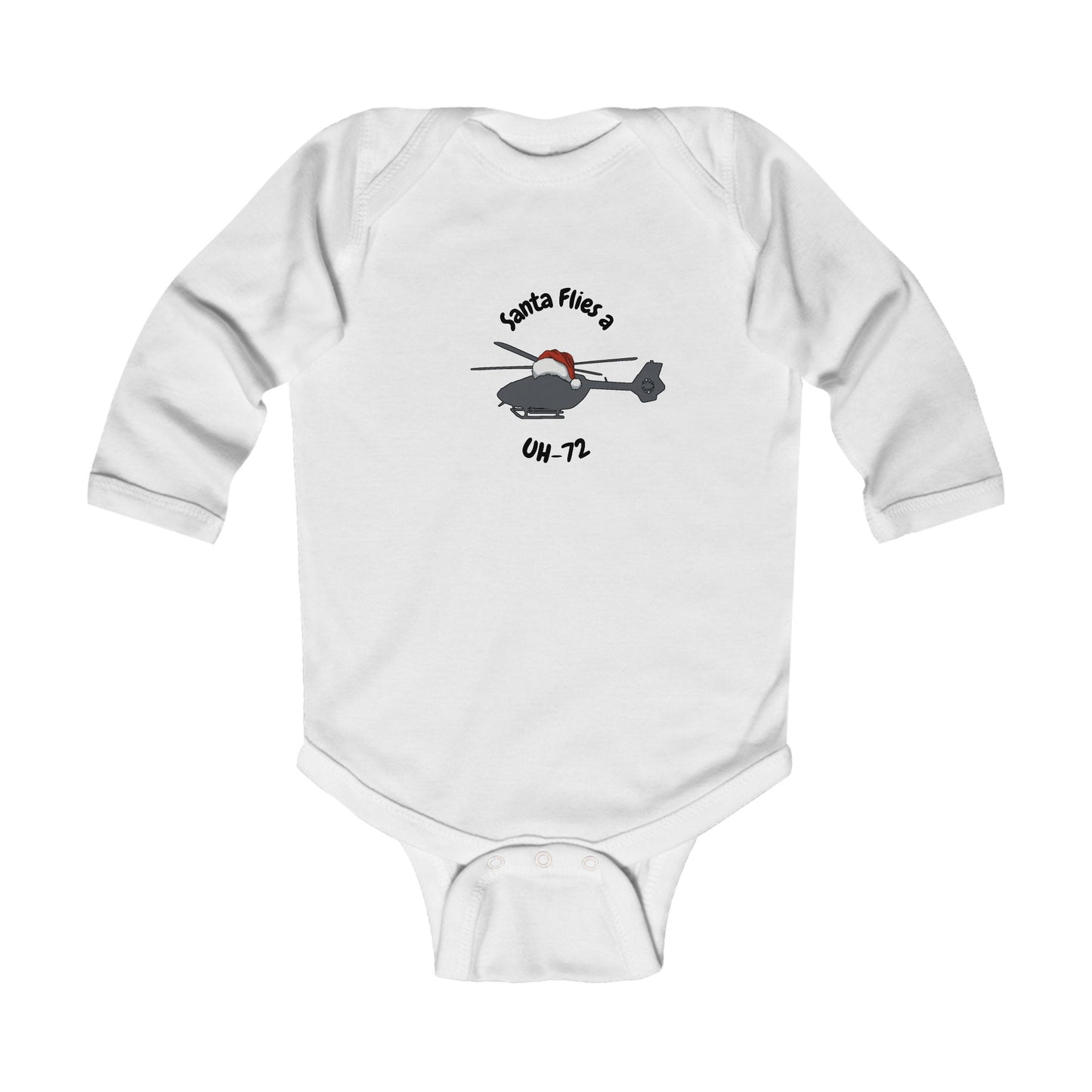 Baby Santa Flies an UH-72 Long Sleeve Bodysuit