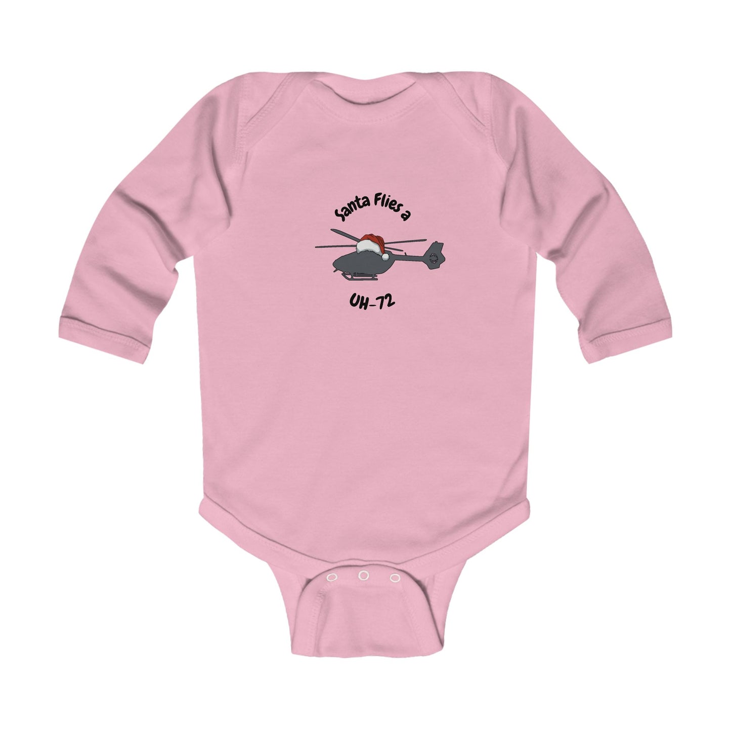 Baby Santa Flies an UH-72 Long Sleeve Bodysuit