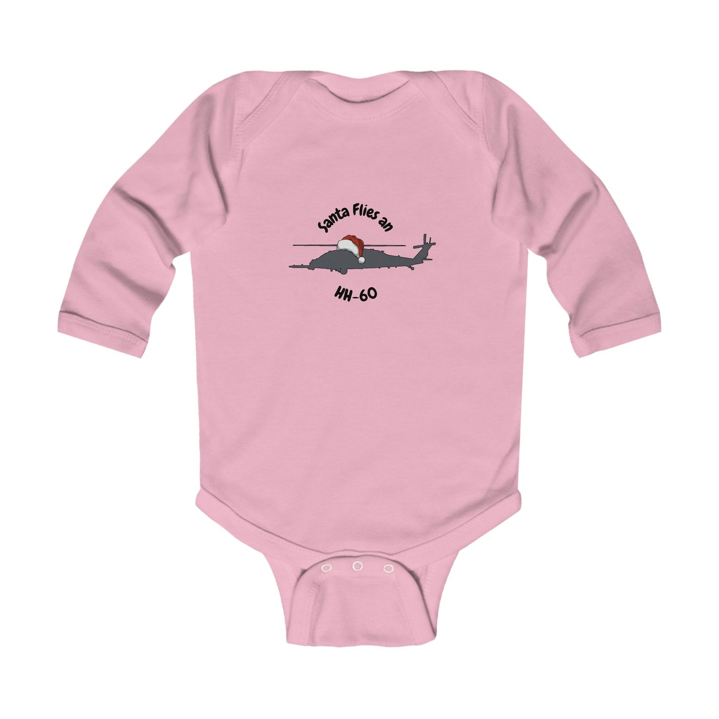 Baby Santa Flies an HH-60 Long Sleeve Bodysuit