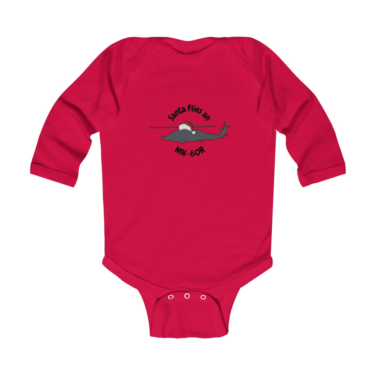 Baby Santa Flies an MH-60R Long Sleeve Bodysuit