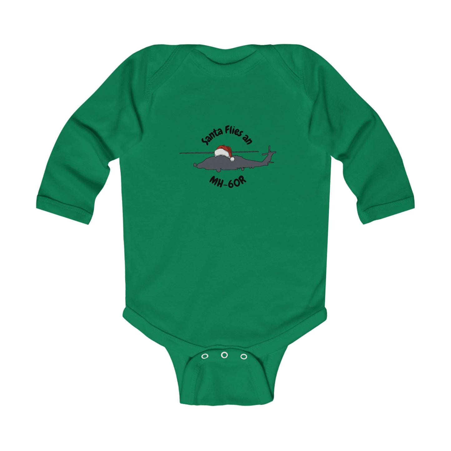 Baby Santa Flies an MH-60R Long Sleeve Bodysuit