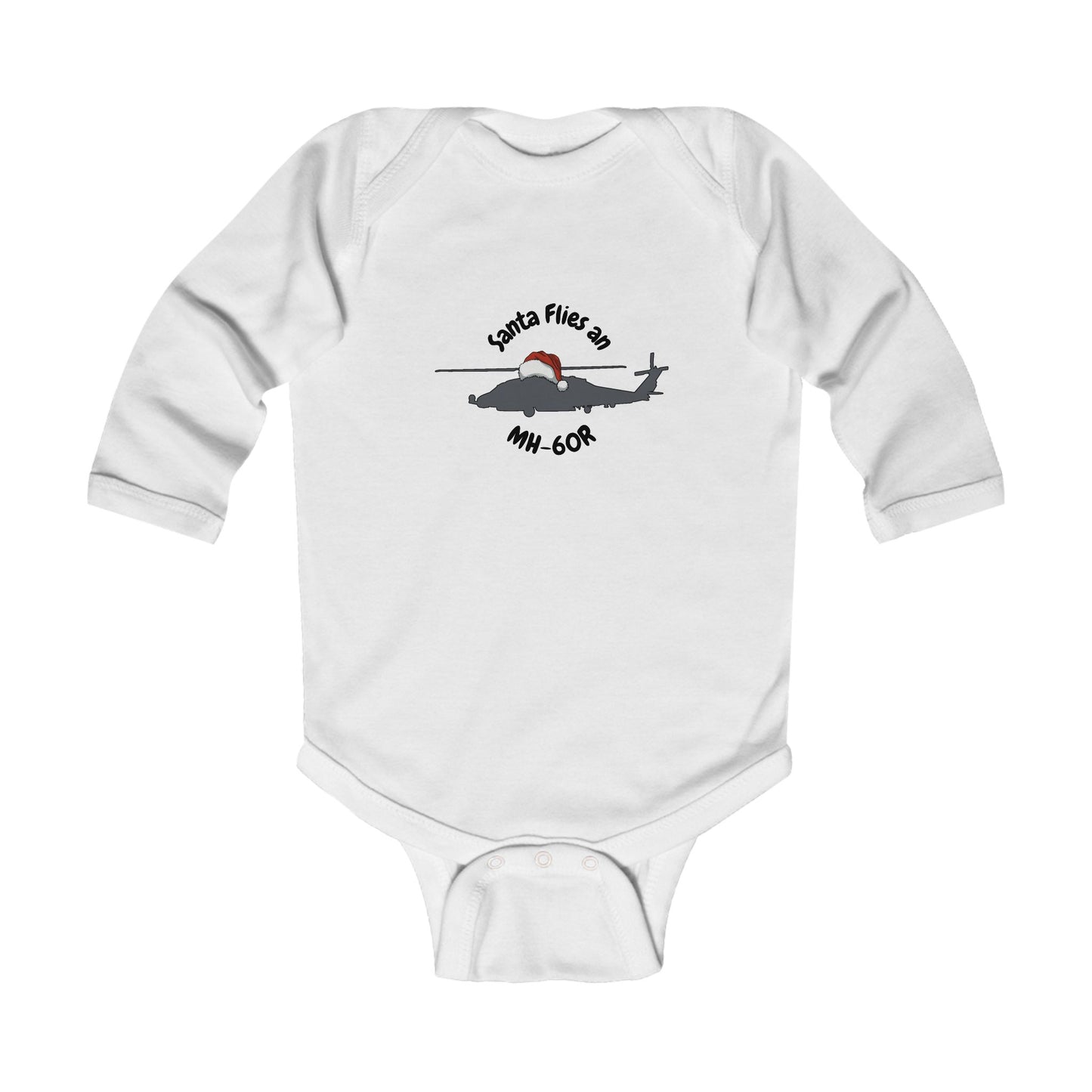 Baby Santa Flies an MH-60R Long Sleeve Bodysuit