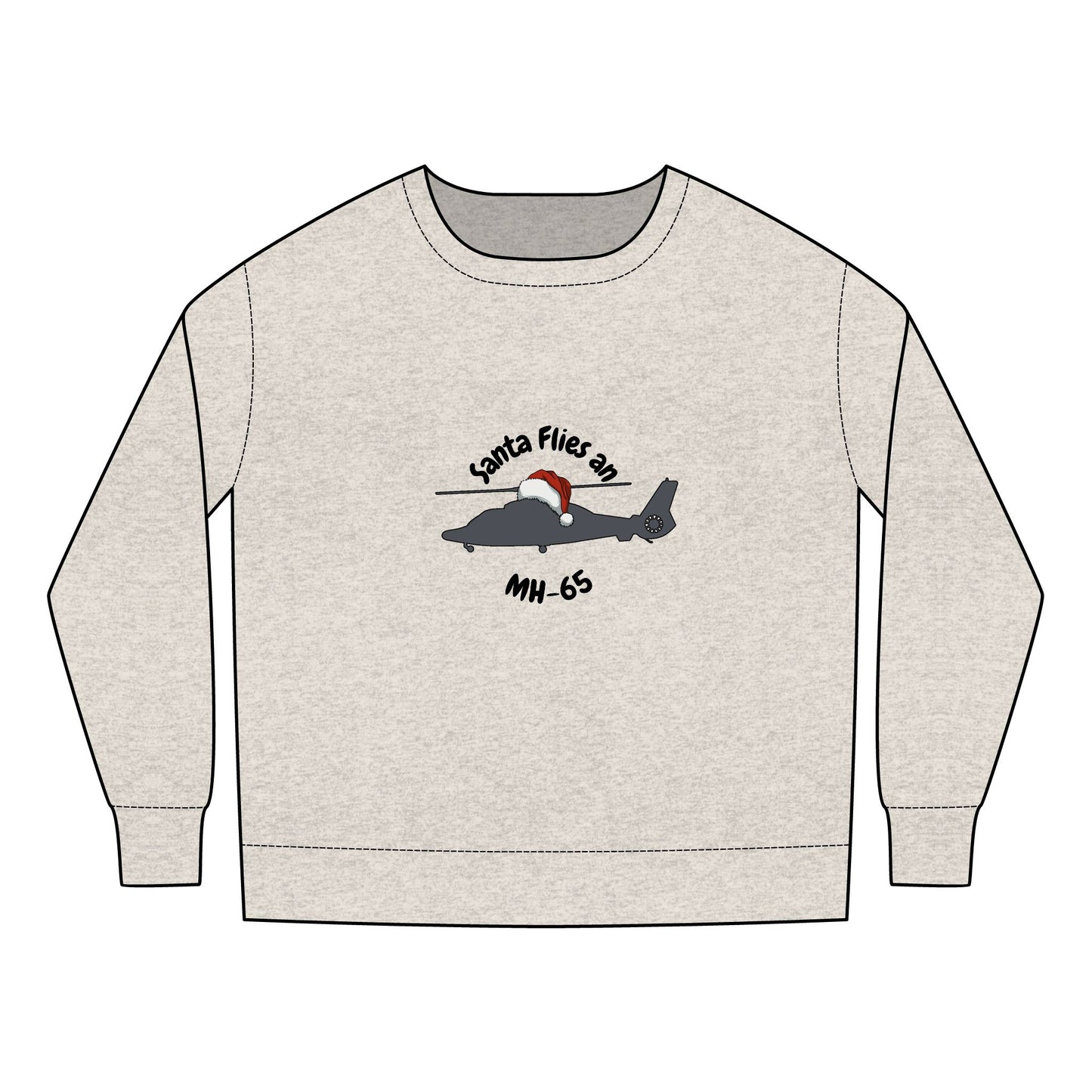 Toddler Santa Flies an MH-65 Sweatshirt