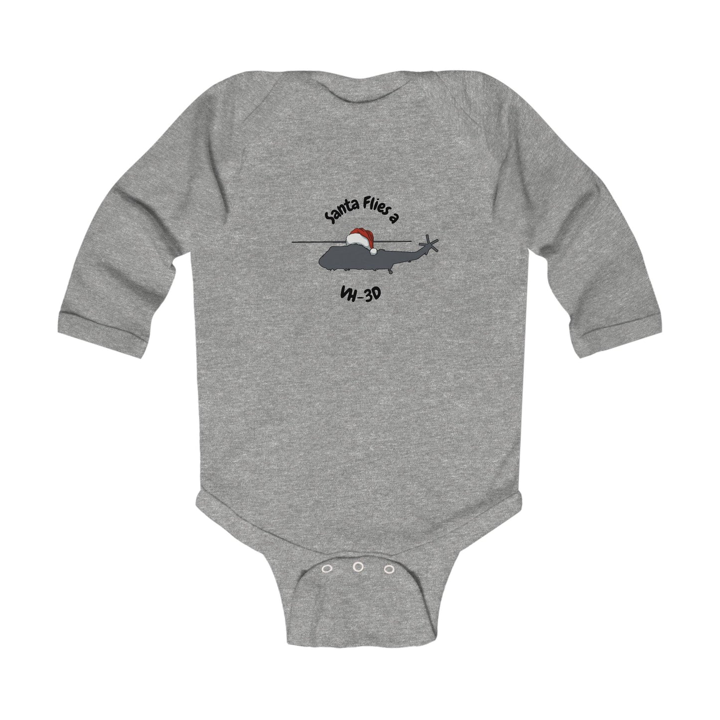 Baby Santa Flies an VH-3D Long Sleeve Bodysuit