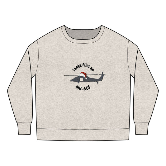 Toddler Santa Flies an MH-60S Sweatshirt