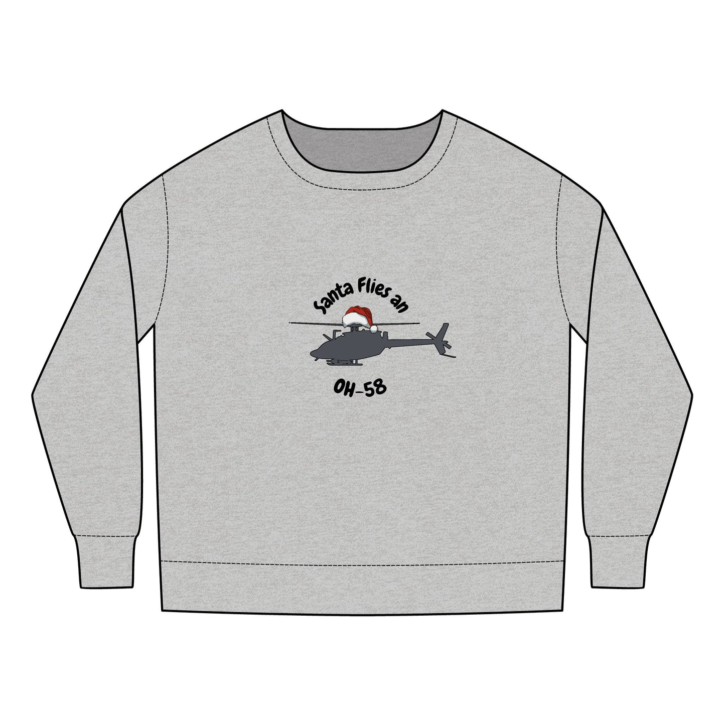 Toddler Santa Flies an OH-58 Sweatshirt