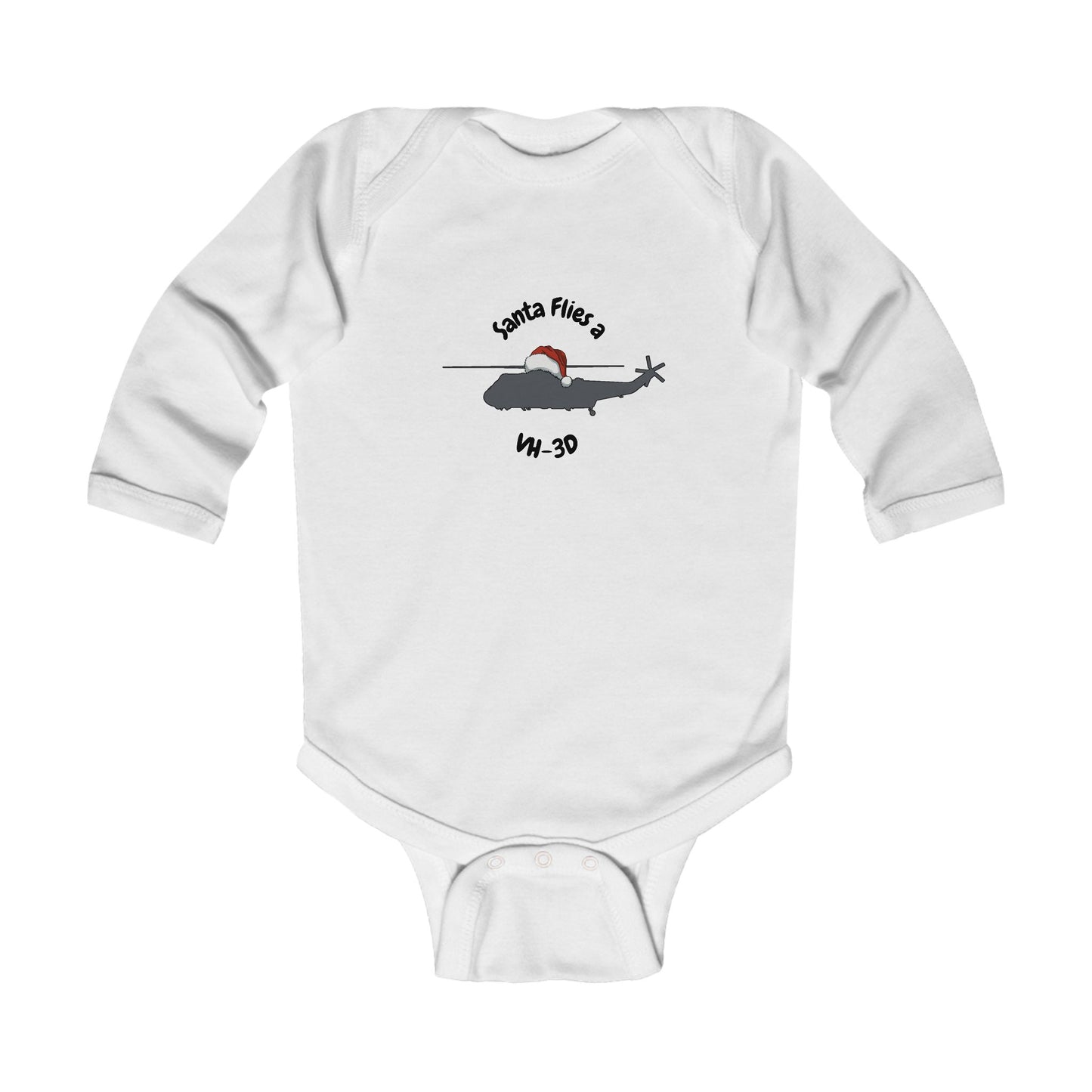 Baby Santa Flies an VH-3D Long Sleeve Bodysuit