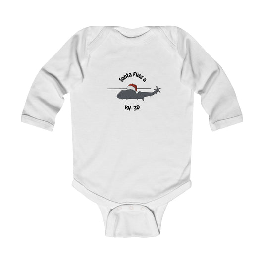 Baby Santa Flies an VH-3D Long Sleeve Bodysuit