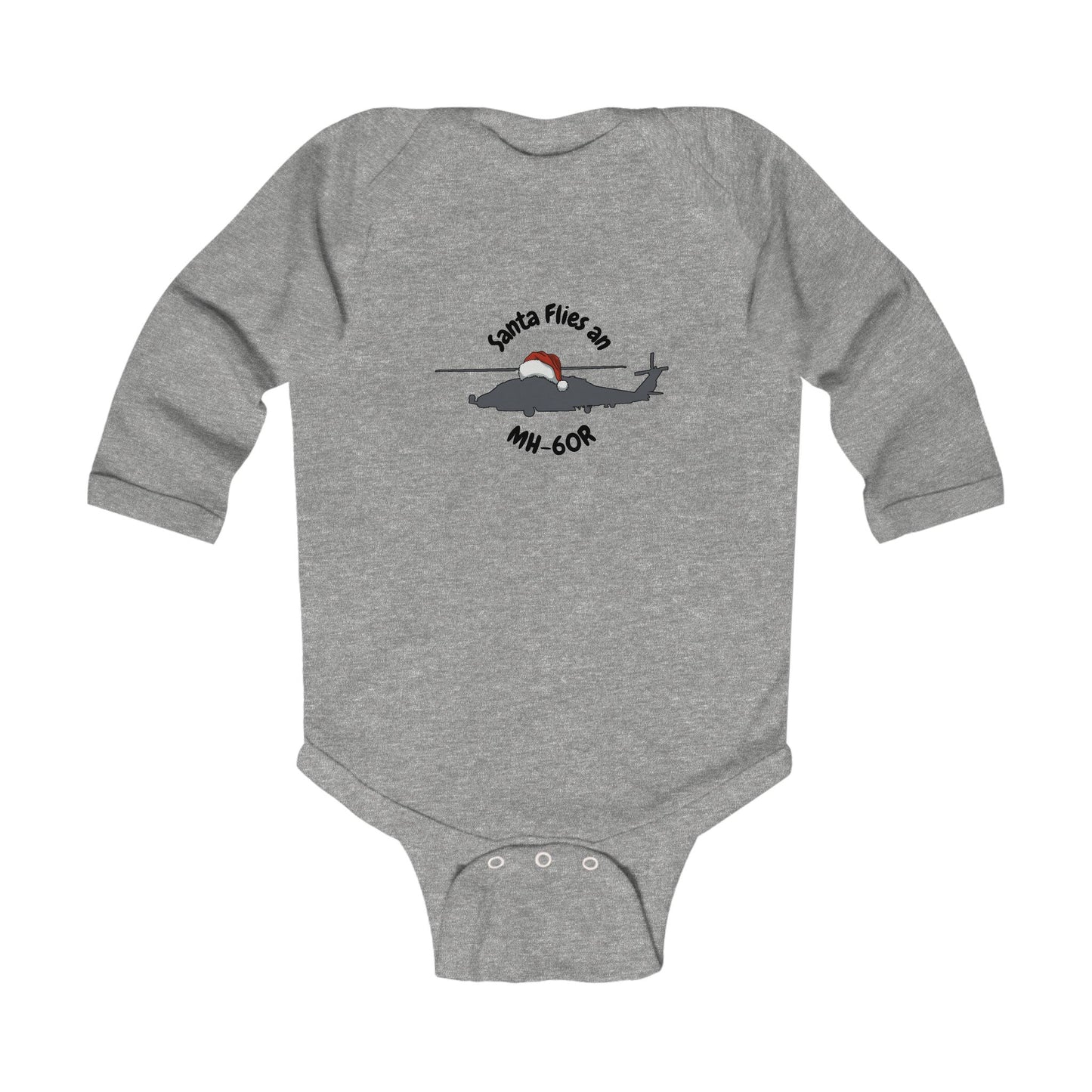 Baby Santa Flies an MH-60R Long Sleeve Bodysuit